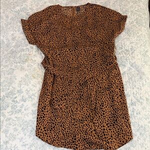SHEIN Brown Leopard Print Tunic Dress